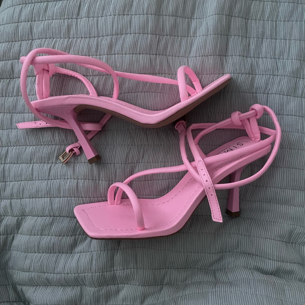 Simmi London Light Pink Lace Up Heels